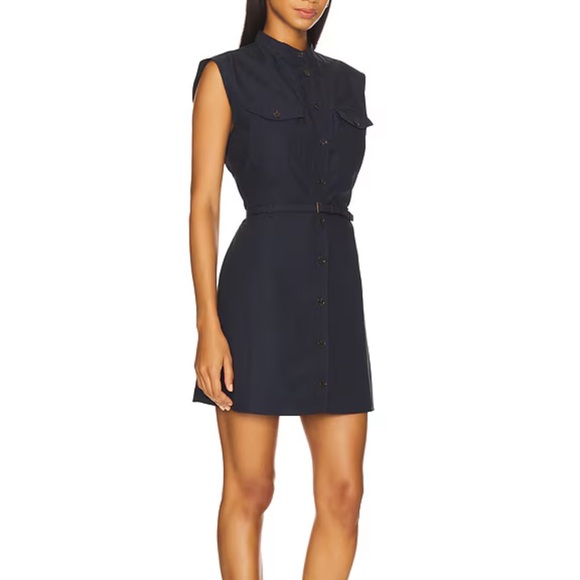 Frame Navy Blue The Safari Dress in Navy Mini Dress XS - Picture 2 of 10